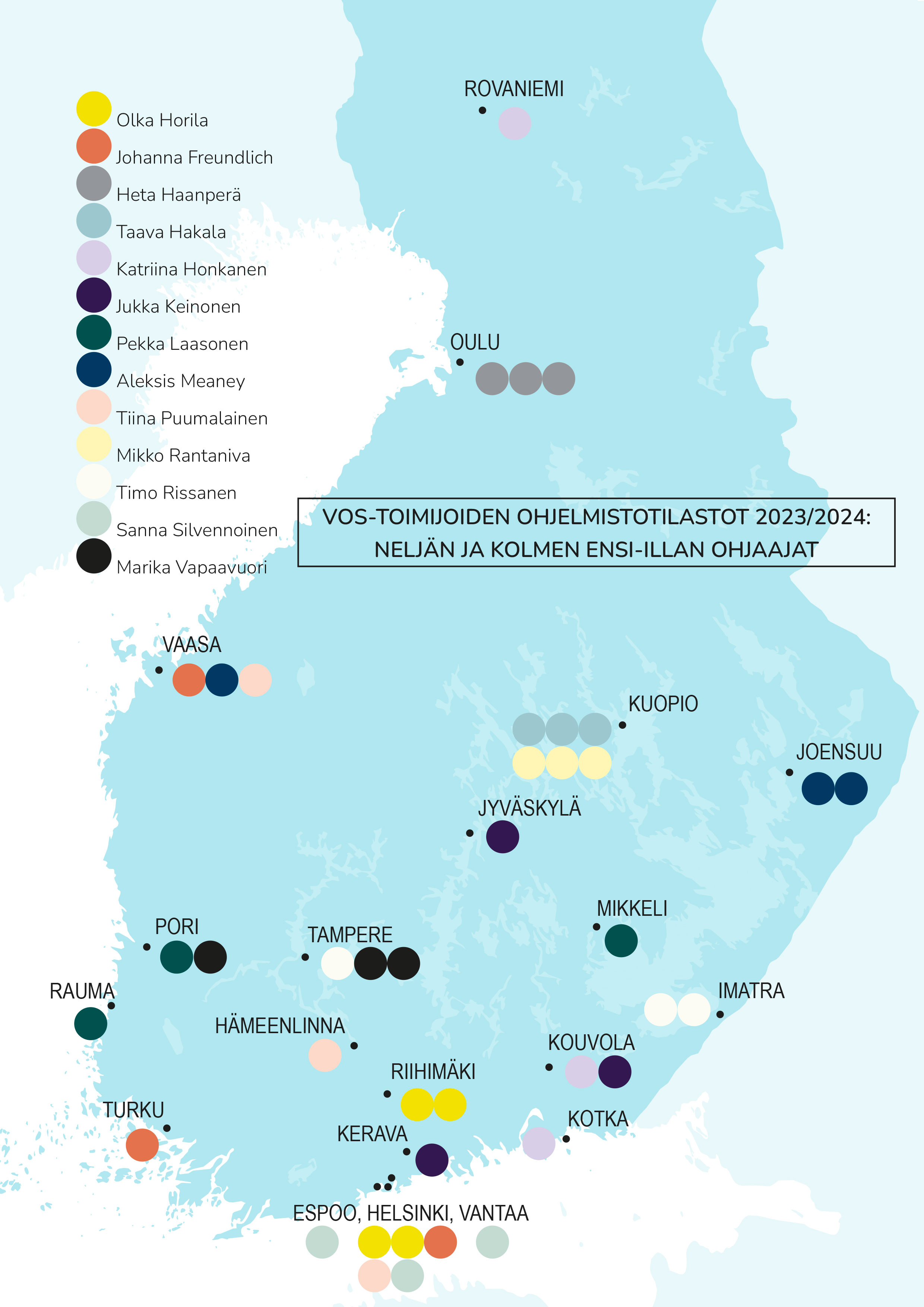 Ensi-iltaohjaajat kartalla 2024